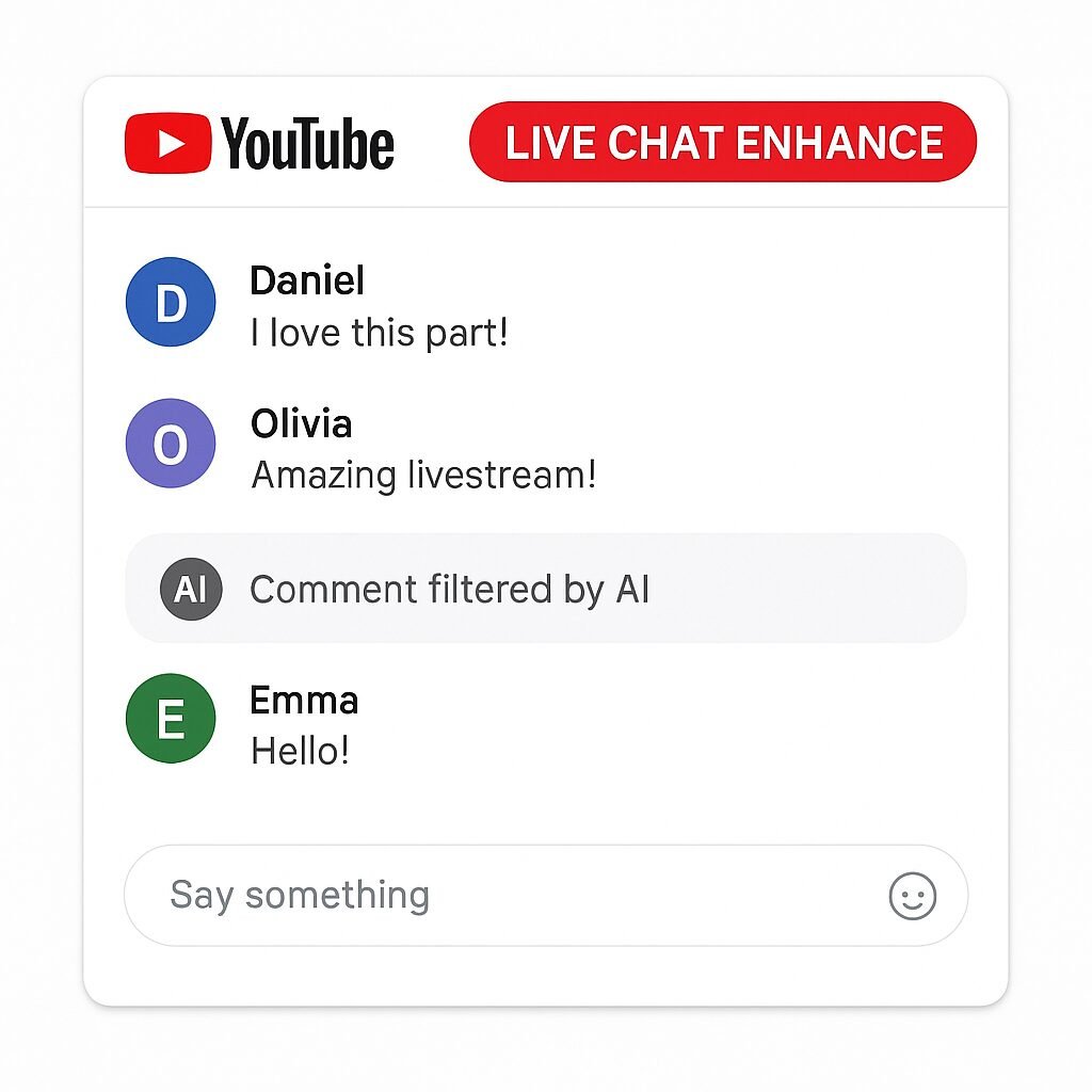 YouTube live chat AI cleanup feature