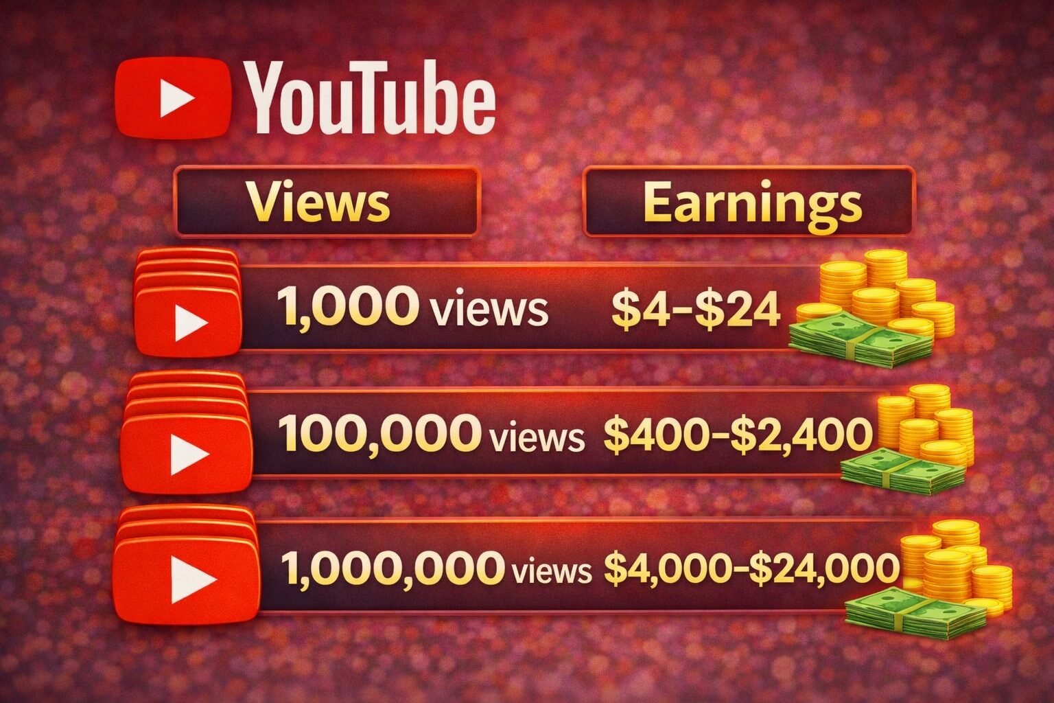 100000 Views YouTube Income