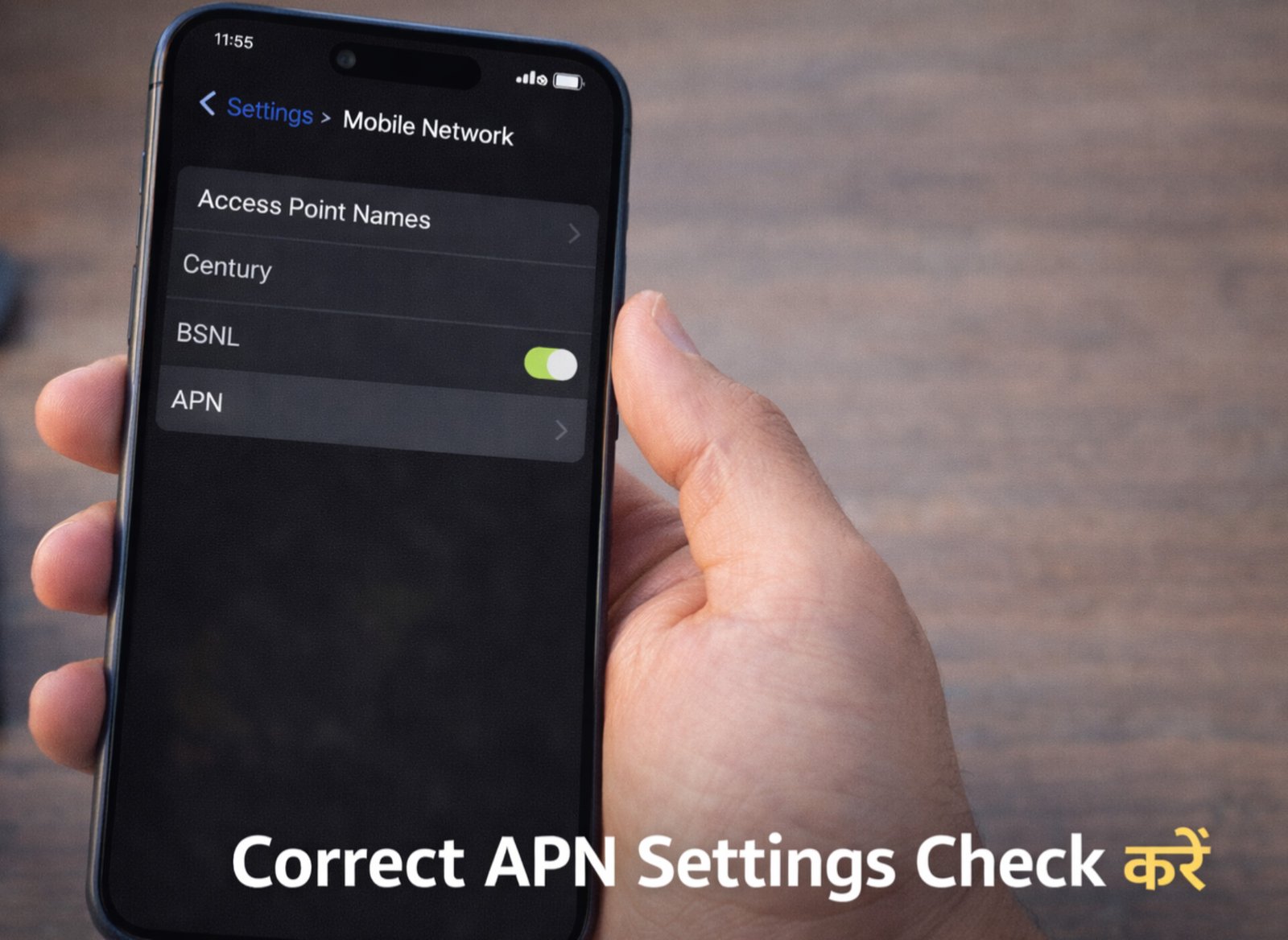 reset apn settings android