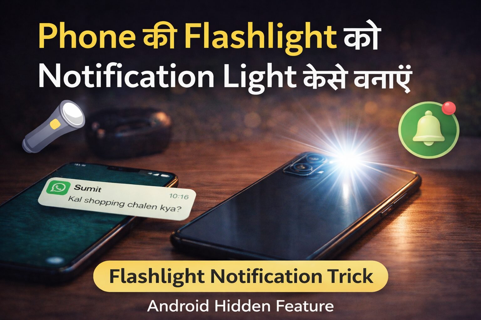 Flashlight Notification Trick: Phone की Flashlight को Notification Light कैसे बनाएं (2026)
