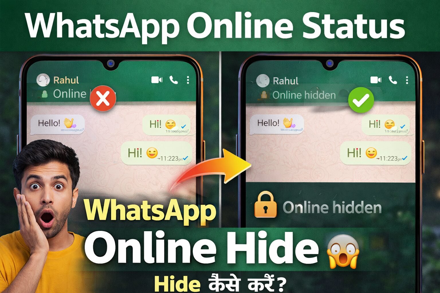 whatsapp online status hide kaise kare