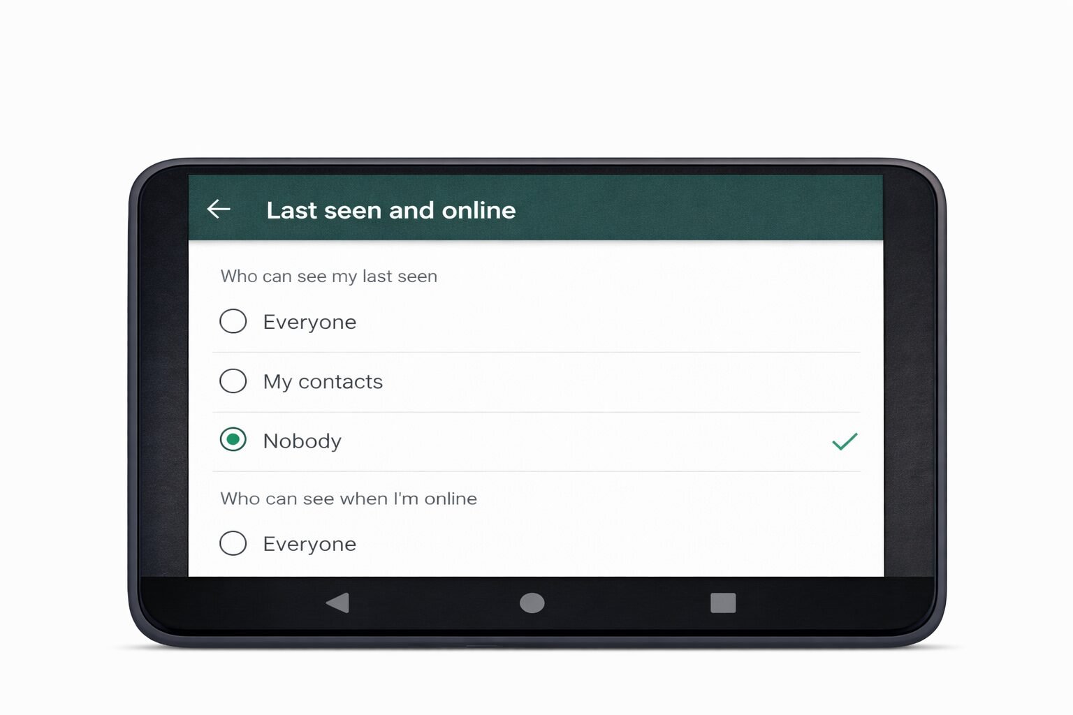 whatsapp online hide setting