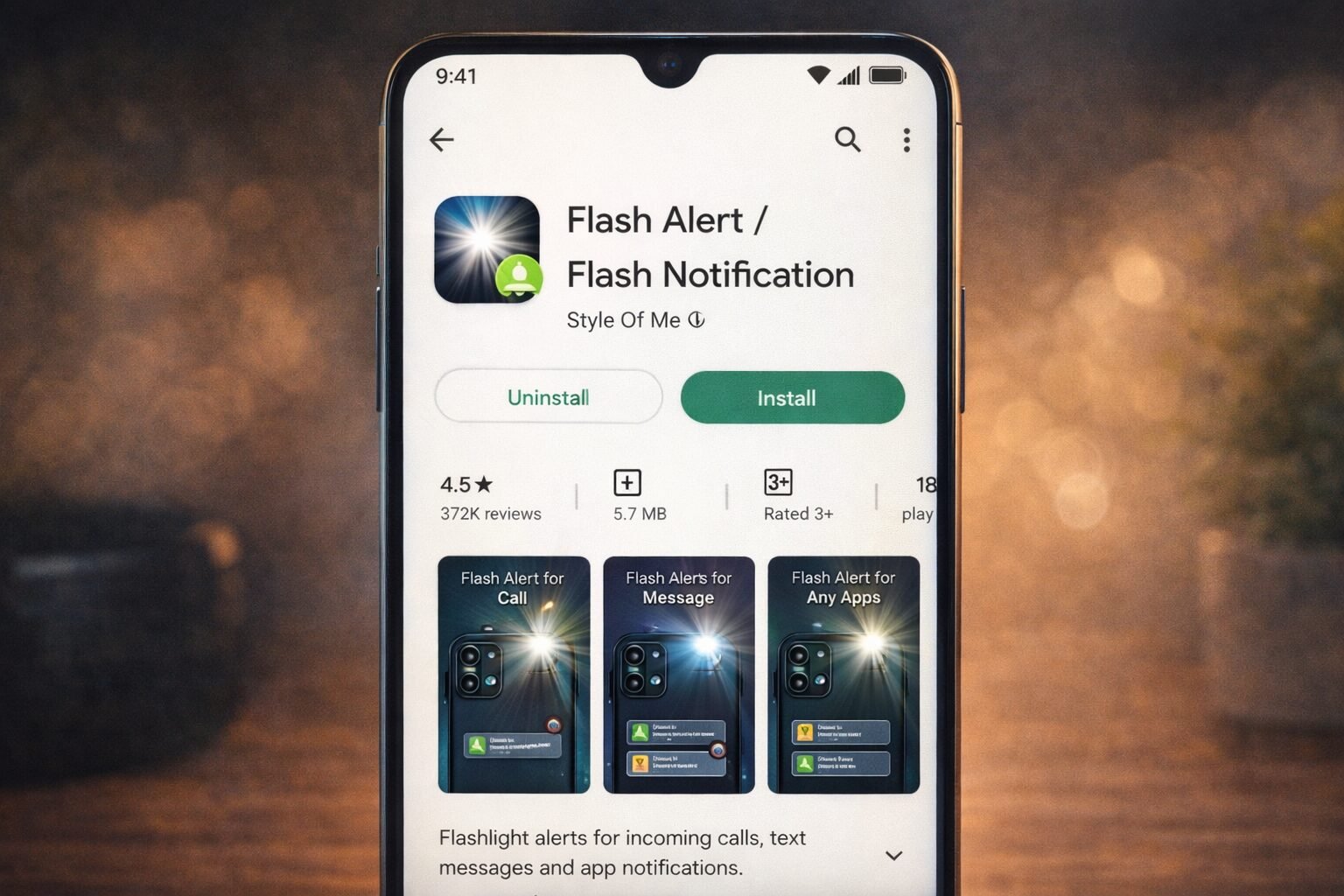 Flash notification Android