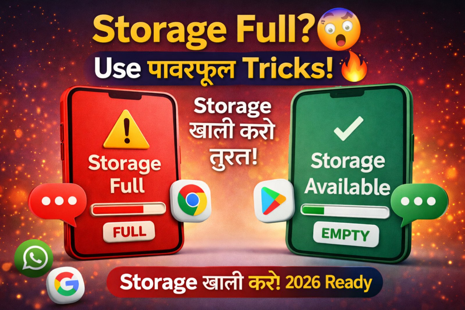 Storage Full Problem? फोन की Storage तुरंत खाली करने की 3 Hidden Tricks (2026)