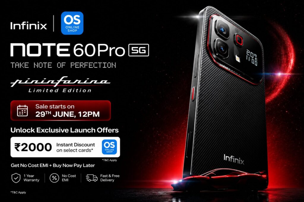 Infinix Note 60 Pro Pininfarina Edition first sale starts on 29 June with ₹2,000 instant discount and premium smartphone features details.